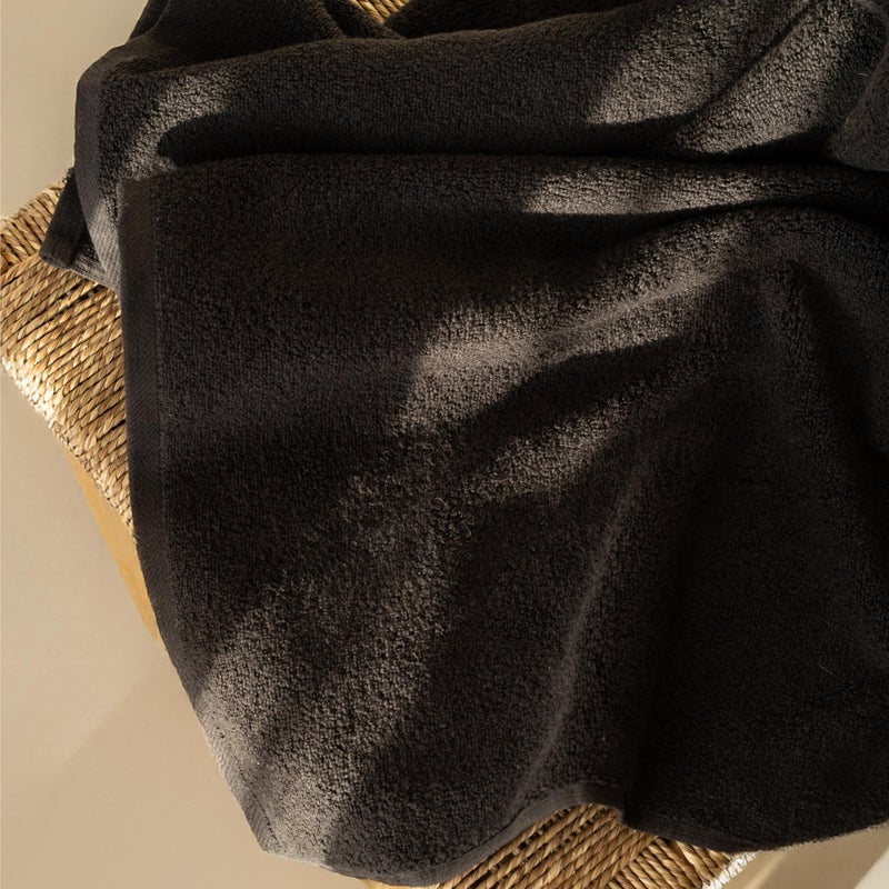SALBAKOS 100% Turkish Cotton Jumbo Bath Sheet Towel Oversized 40x80 inch | Premium Hotel & Spa Quality, Soft, Absorbent, XL Bath Towels | Made in Turkey (Pack of 1, Black, Jumbo Bath Sheet) - Image 3